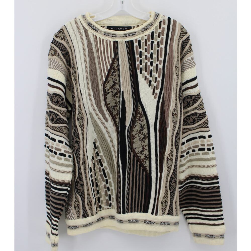 Vintage Protege Sweater Men’s M Textured Knit 90s Coogi Cosby Grandpa Biggie